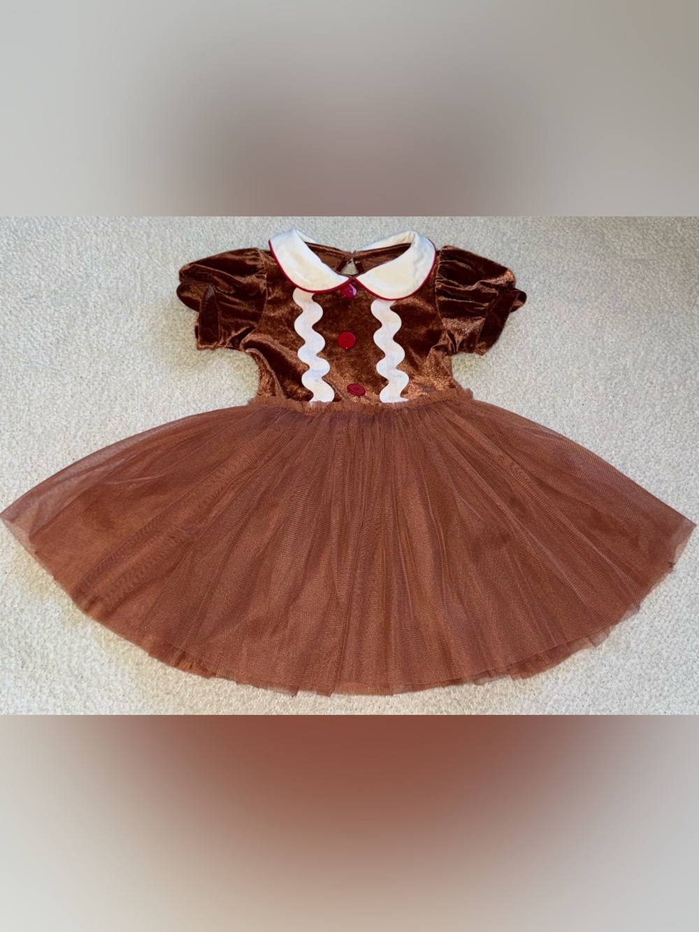 Taylor Joelle Velvet Gingerbread Christmas Dress Size 2